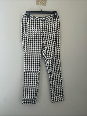 Zara Trafaluc Black White Geometric Print Straight Leg Pants NWT M